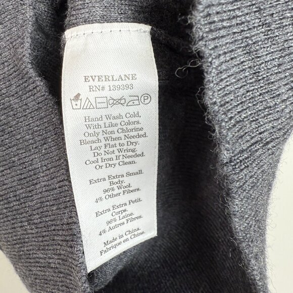 Everlane Woold Blend Scoop Neck Lightweight Long Sleeve Sweater Grey XXS - Picture 4 of 4